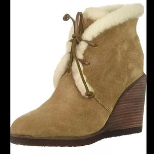 New Splendid Catalina Suede Wedge Booties
